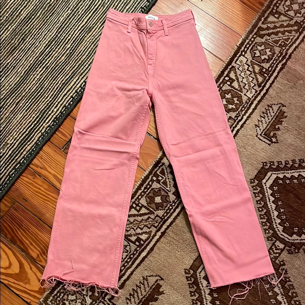 Pistola Pink Frayed Hem Jeans